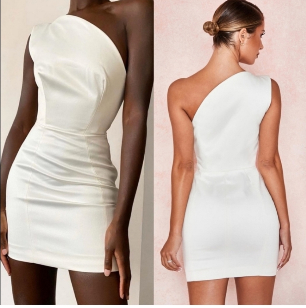Ayelen one shoulder satin mini corset dress